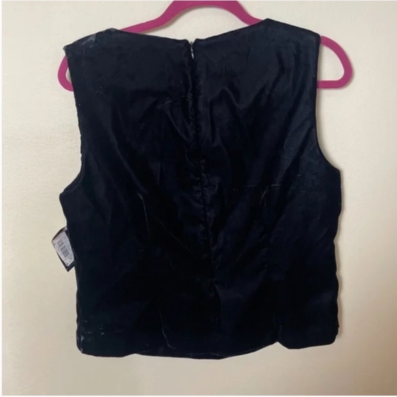 Velvet Modern Minimalist Chic Glam Romantic Classy Boxy Party Elegant Blouse - Picture 2 of 5